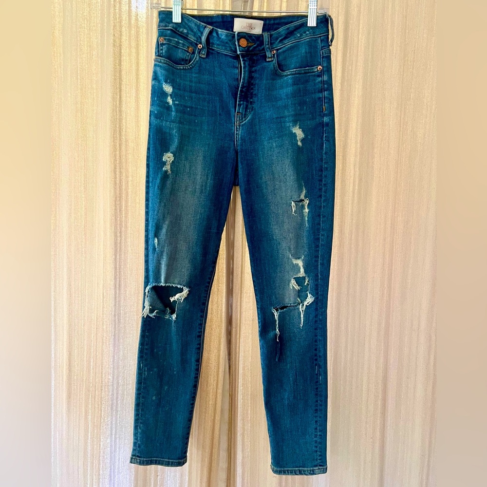 Aritzia The Castings Distressed High Rise Skinny Crop Size 27